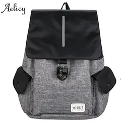 Aelicy 2018 Новый Анти-Вор USB для подзарядки ноутбук рюкзак, рюкзак унисекс путешествий рюкзак холст большой Ёмкость Daypack
