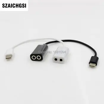 

SZAICHGSI Type-C to 3.5mm Earphone cable Adapter usb 3.1 Type C USB-C male to AUX audio female Jack 2 3.5mm interface 100pcs/lot