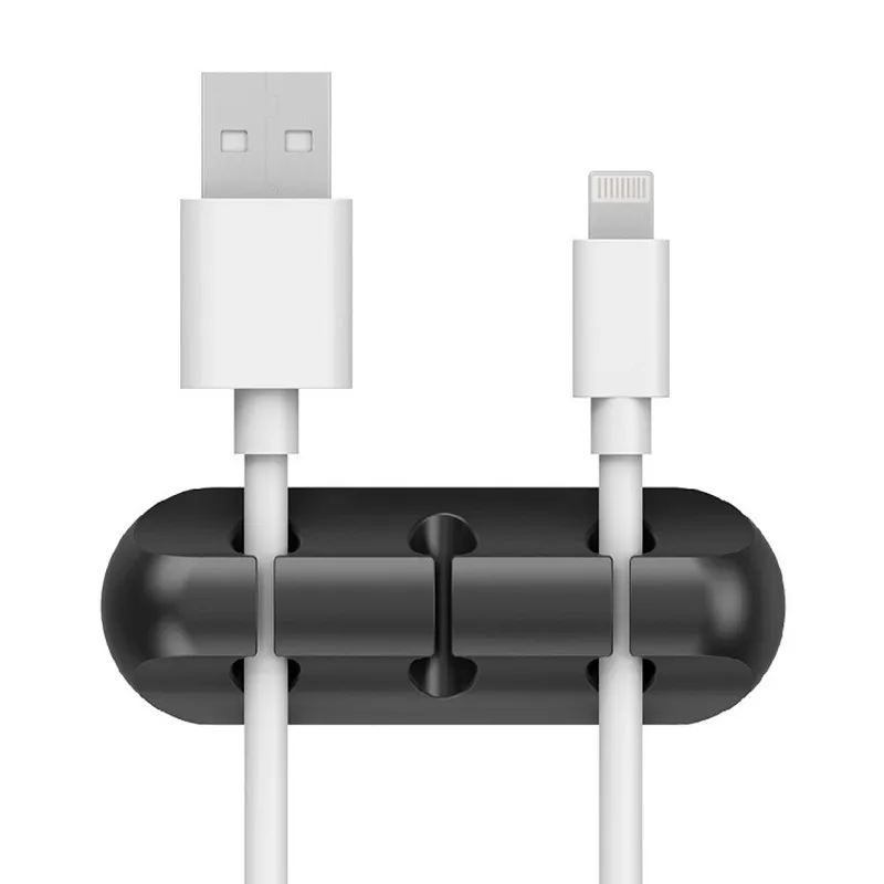 

Top Cable Organizer Wire Winder Clip Holder Mouse Cord Protector Charger Wire Cord fixer Silicone Holder 3 slot Strip