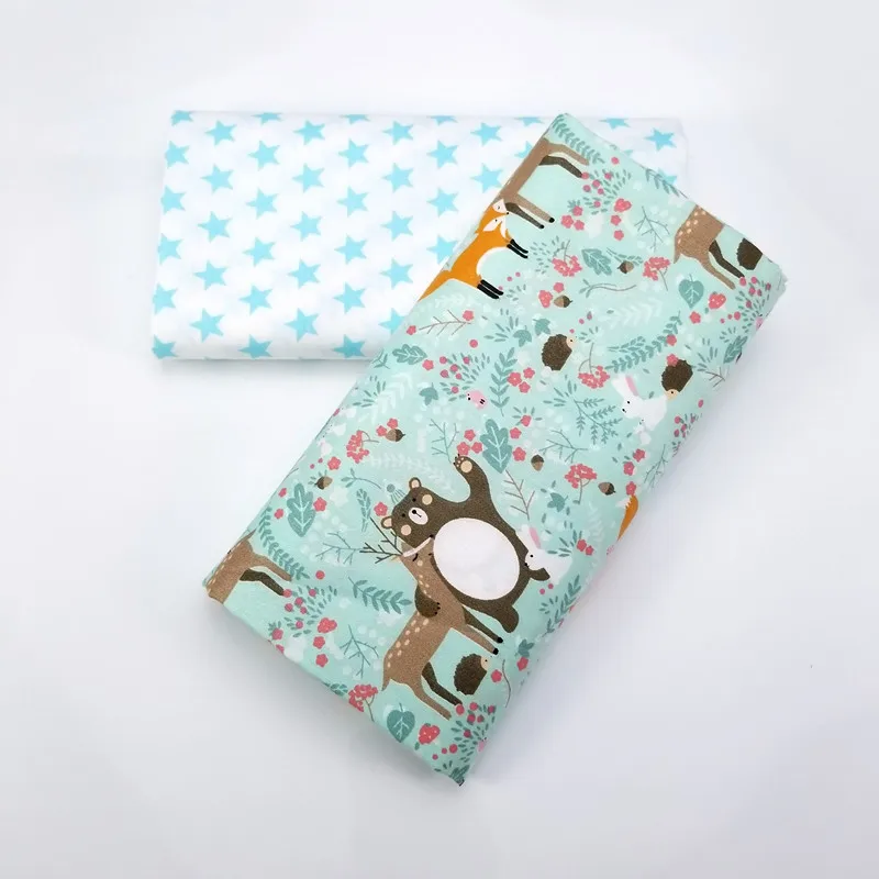 

100% Cotton Twill Fabric Deer Print Patchwork Textile Hand-Sewn Quilted Baby & Child Clothing Breathable Thin Cotton Fabric