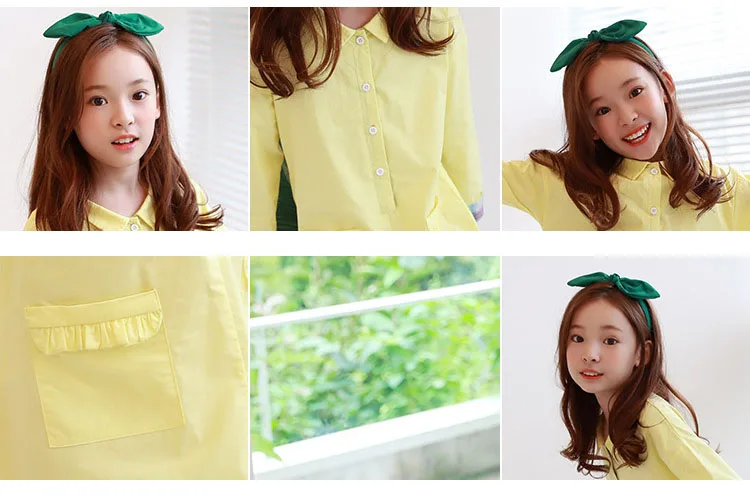 children school long shirts big girls dresses fall 2018 autumn cotton teen girls dress princess long sleeve tops yellow clothing (12)