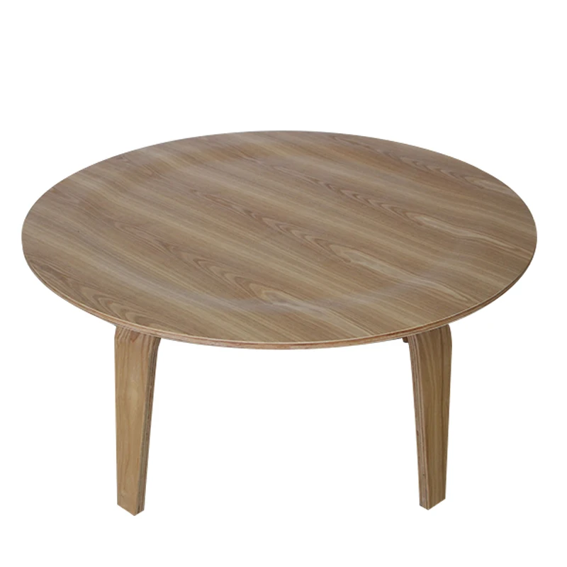 Ash Plywood Center Coffee Round Table in Natural/Walnut Finish Living Room Furniture Tea Table Wooden Modern Design Molded Ash Plywood Center Coffee Round Table in Natural/Walnut Finish Living Room Furniture Tea Table Wooden Modern Design Molded