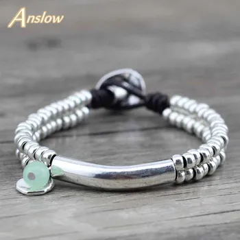 

Anslow New Design Cute Romantic Women Girls Rope Handmade DIY Beads Leather Bracelets Unisex Bangles Free Shipping LOW0425LB