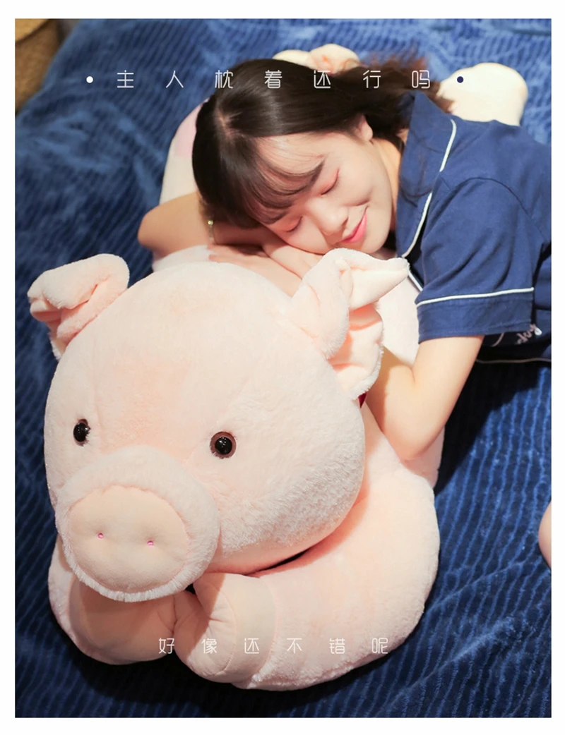 Dorimytrader 2019 New Kawaii Fat Pig Plush Toy Giant Funny Animal Pigs Toy Animals Pillow Cute Girl Holding Sleeping Pillows 90cm 110cm 130cm DY50544 (9)