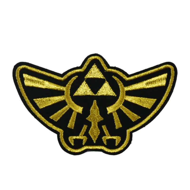 

4" Hook and Loop Legend of Zelda Hyrule's Royal Crest Golden PATCHES TV Movie Embroidered Sew On Badge For baseball caps