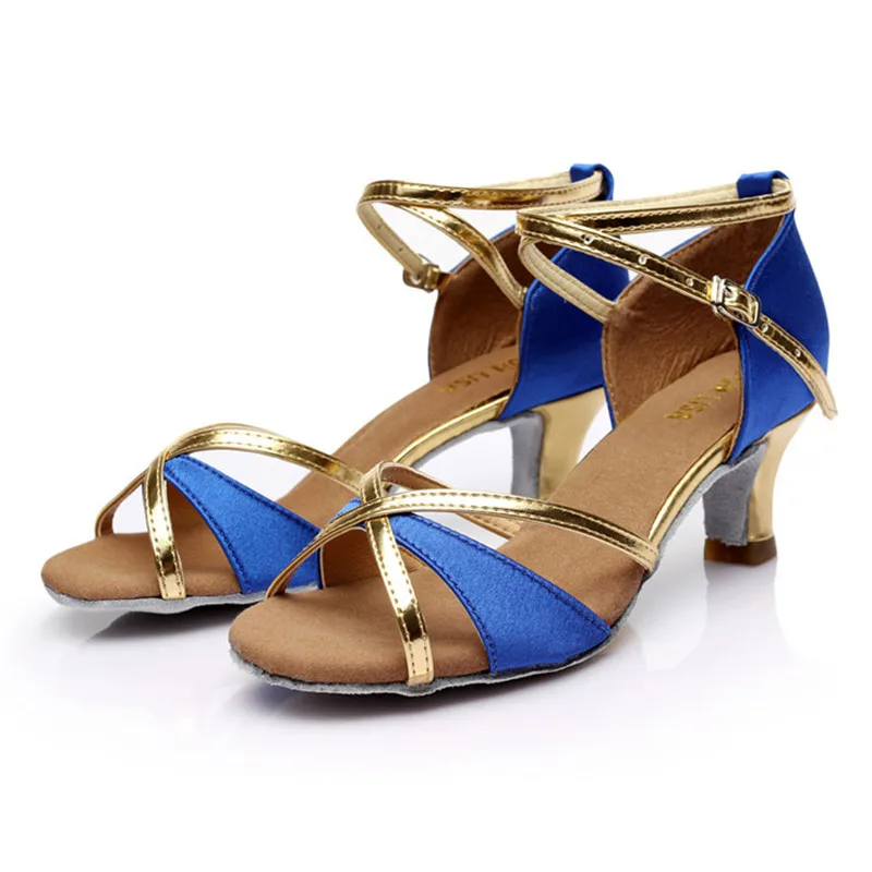 Танцевальные туфли Sun Lisa 22 стильные Великолепные женские танцевальные туфли на высоком каблуке для танго сальсы бальных танцев туфли для латинских танцев S257H5 5 см каблук - Цвет: Blue 05