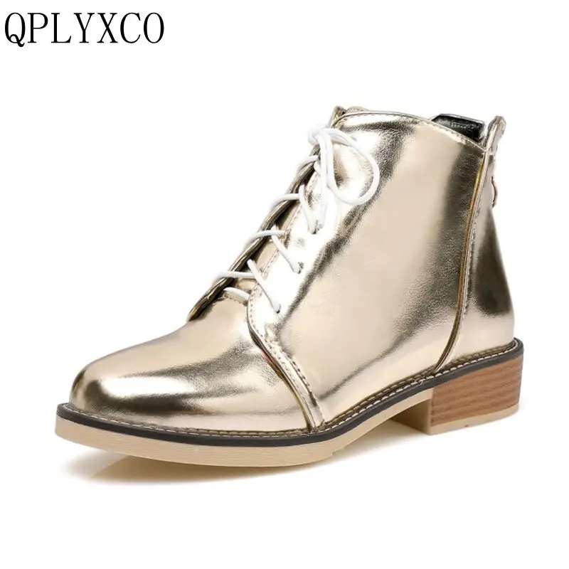 QPLYXCO2017 Big Size 34-43 Women Winter Boots Round Toe Platform short Ladies Warm Martin Boot Woman Shoes C9-26 | Обувь