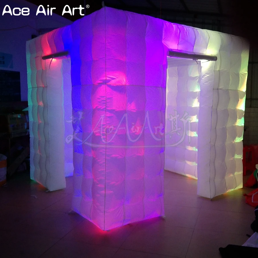  Hot sale 2.5m L*2m W*2.25m H illuminating inflatable photo boothsocial booth with colourful LED