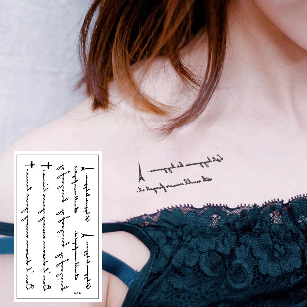 

Body Art Black White Drawing Little Element Finger Small Water Transfer Temporary Flash Fake Tattoos Sticker X-147