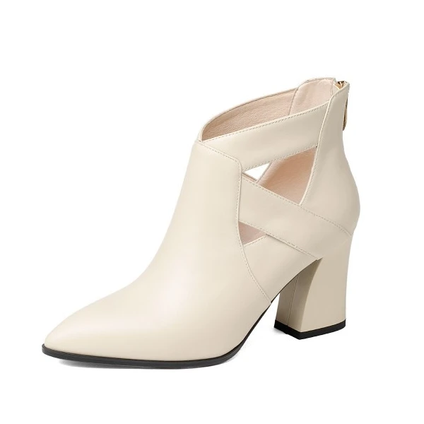 

2018 Women Ankle Boots Elegant Autumn Genuine Leather Ladies Shoes Woman High Heeled Motorcycle Martin Boots DR-A0016