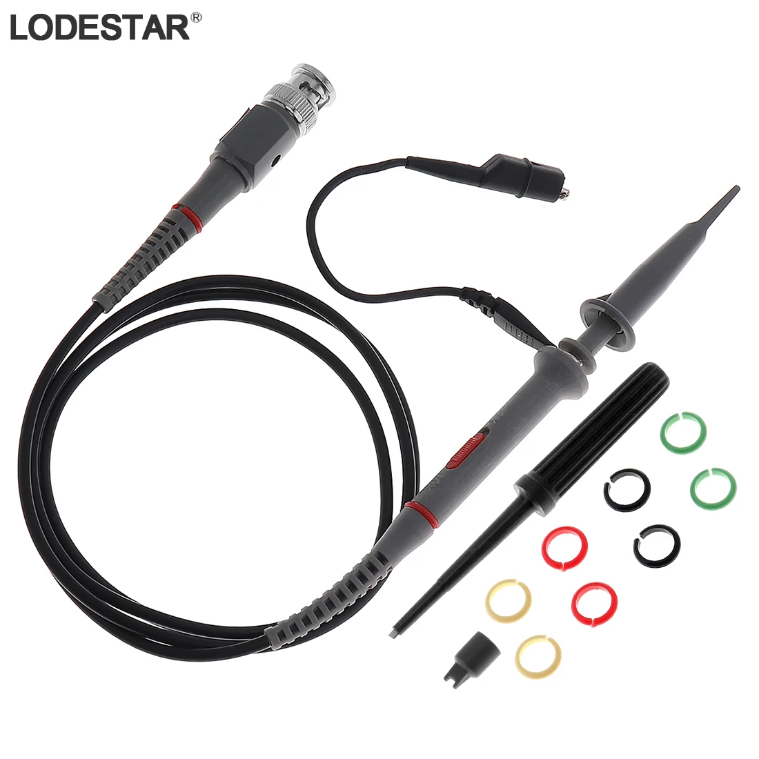 

LA05100 97CM 100MHz Precision Oscilloscope Probe with Alligator Clip Test Probe Cable for Electronic Measuring Instrument Tool