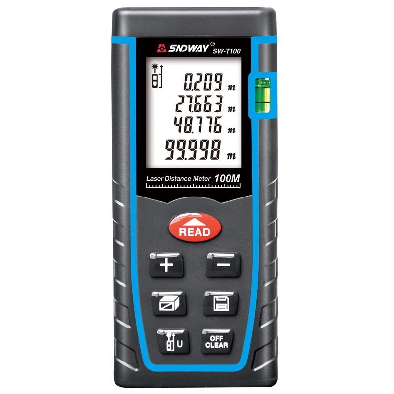 

SNDWAY 2018 New Arrival Distance Laser Meter with Double Level Bubble Laser Meter Rangefinder Trena Roulette Drop Shipping