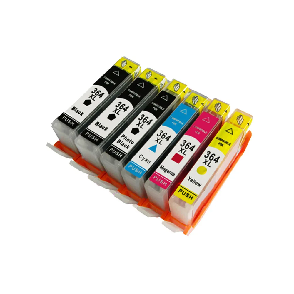6pc 364XL Compatible Ink Cartridge for HP364 xl Photosmart 5520 5524