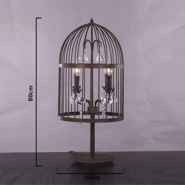 Us 259 6 Retro Antique Large French Empire Style Crystal Rust Wrought Iron Cage Table Lamp Restoration Hardware Desk Lighting E14 In
