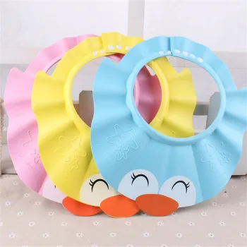 

Cute Baby Cartoon Shower Cap Solid Shampoo Bathing Hat Adjustable Hat Toddlers Children Wash Hair Shielder Protector Baby Care