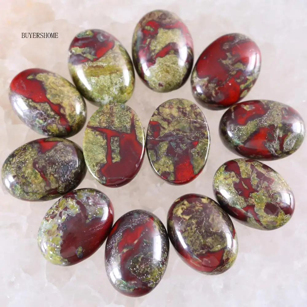 

For Jewelry Making Earring Pendant Bracelet Ring 18x13MM Oval Natural Bead Red Dragon Blood Stone CAB Cabochon 10Pcs K1581
