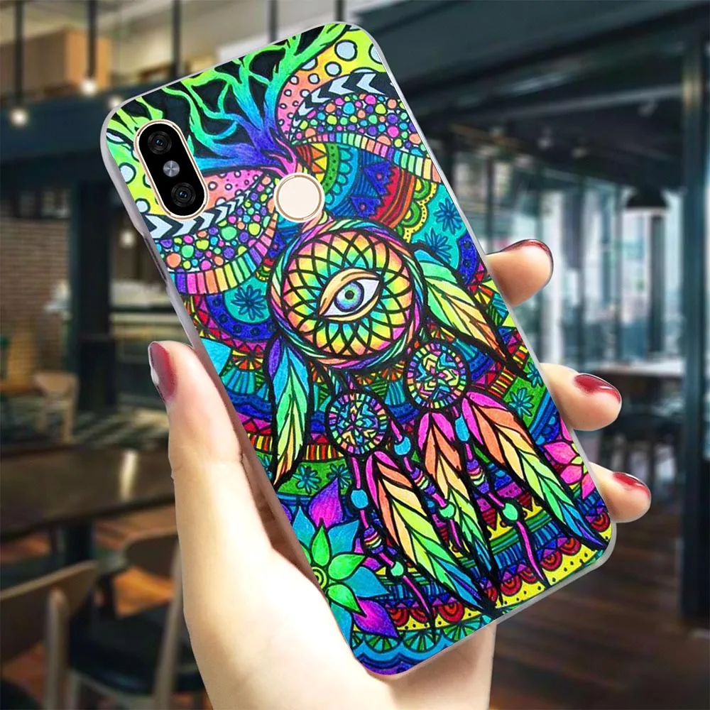 Чехол для телефона Xiao mi A2 Lite Hippie Psychedelic Art Peace Case mi A1/A2 mi 8/mi 8 Lite 8 9 SE mi x 2 S Жесткий Ультратонкий чехол - Цвет: K0002508