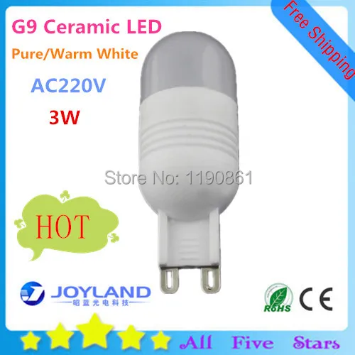 

10PCS Dimmable Mini G9 220V 3W LED Ceramic Crystal Bulb Lamp Chandelier COB Spot Light White/Warm White 360 degree