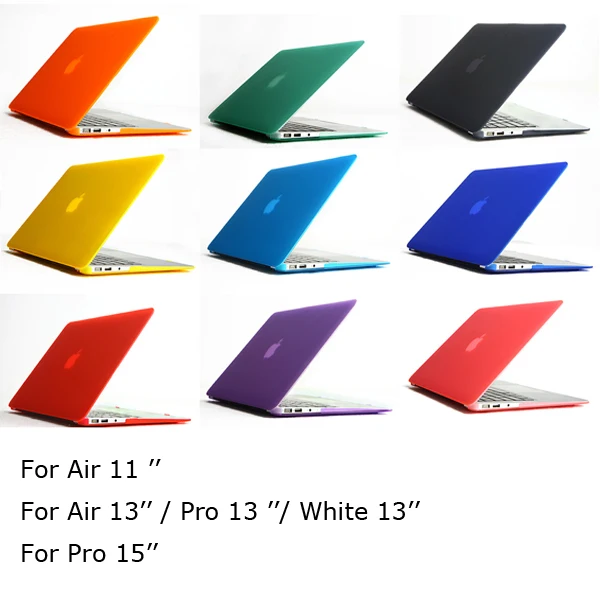 

Free Shipping 15 colors Matte Hard Case Cover For Air 11 13 / Pro 13 15 +Retina  / White 13 inch Laptop Bag