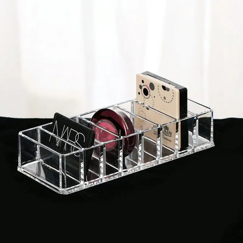 

Fashion Clear Acrylic 8 Slots Cosmetic Organizer Powder Storage Box Household Women Makeup Tool Case Cosmetic Storage Container