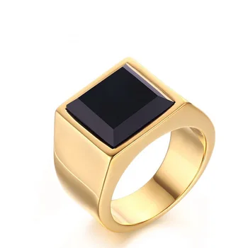 

316L stainless steel men's rings gold no fade, birthday gifts J229