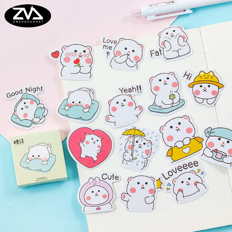 Buy 45pcspack Little Cute Paper Stickers Diary Decoration Kawaii Diy 