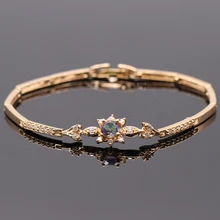 Роскошная золотая, Радужная, ААА циркониевая браслеты для женщин романтический подарок