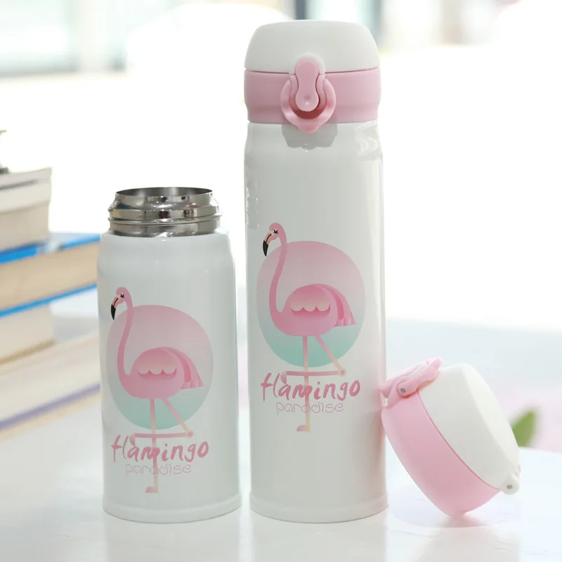 Мультфильм Фламинго Термокружка Из нержавеющей стали термосы для женщин моя бутылка для воды Термос Термокружка бутылки. L