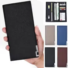 

NEW High Quality Design Luxury Business Men Luxury Leather Wallet ID Card Holder Purse Checkbook Long Clutch Bifold Gift For Men