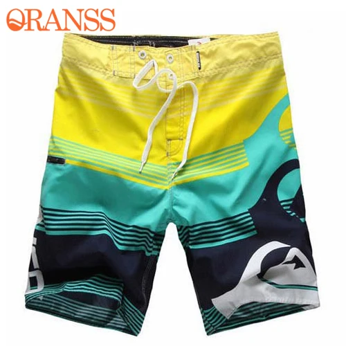 2018 New Men’s Board Shorts Surf Trunks Swimwear Twin Micro Fiber Striped Boardshorts Bathing Suit Summer Beachwear Plus Szie