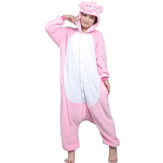 Pijamas de con cerdo rosa para adultos, ropa Cosplay, mono todo en uno con de animales _ - Mobile