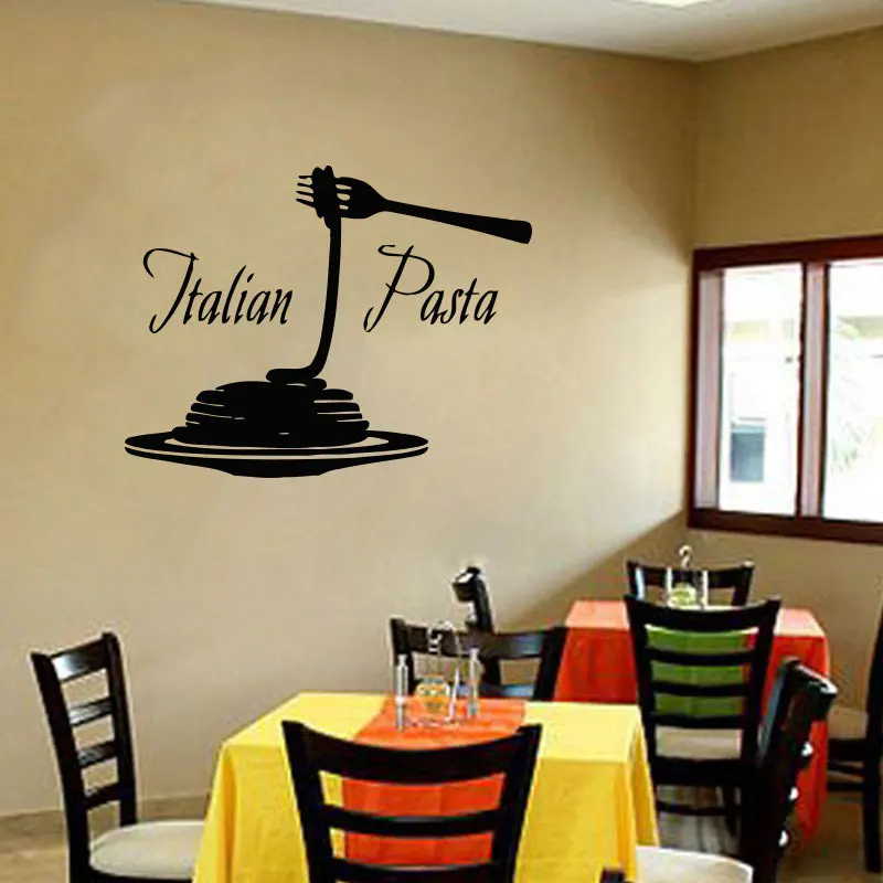 

Italy Food Pizza Wall Sticker Vinyl Home Decor Restaurant Pasta Italian Noodles Cuisine Decals Removable Interior Decoration K35