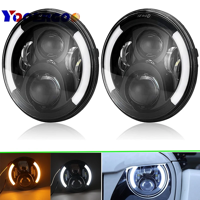 

For Lada Niva Hummer H2 Light 7" 60W LED Projector Headlight for Jeep Wrangler JK TJ LJ Land Rover Defender Hi/Lo Beam Headlamp