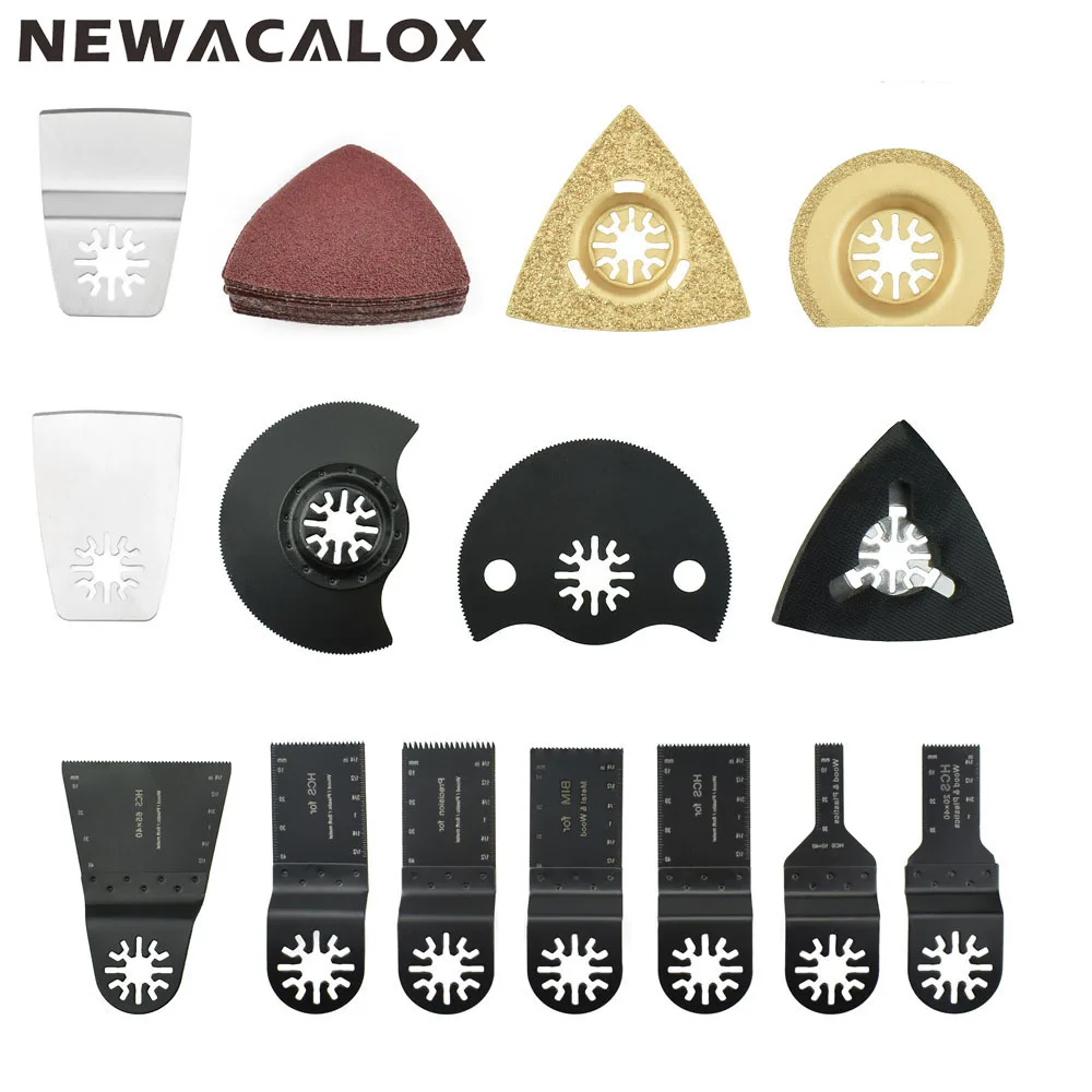 

NEWACALOX 38pcs/lot Oscillating Multi-tool Universal Saw Blades Accessories for Fein Dremel etc Multimaster Tools Cutting Metal