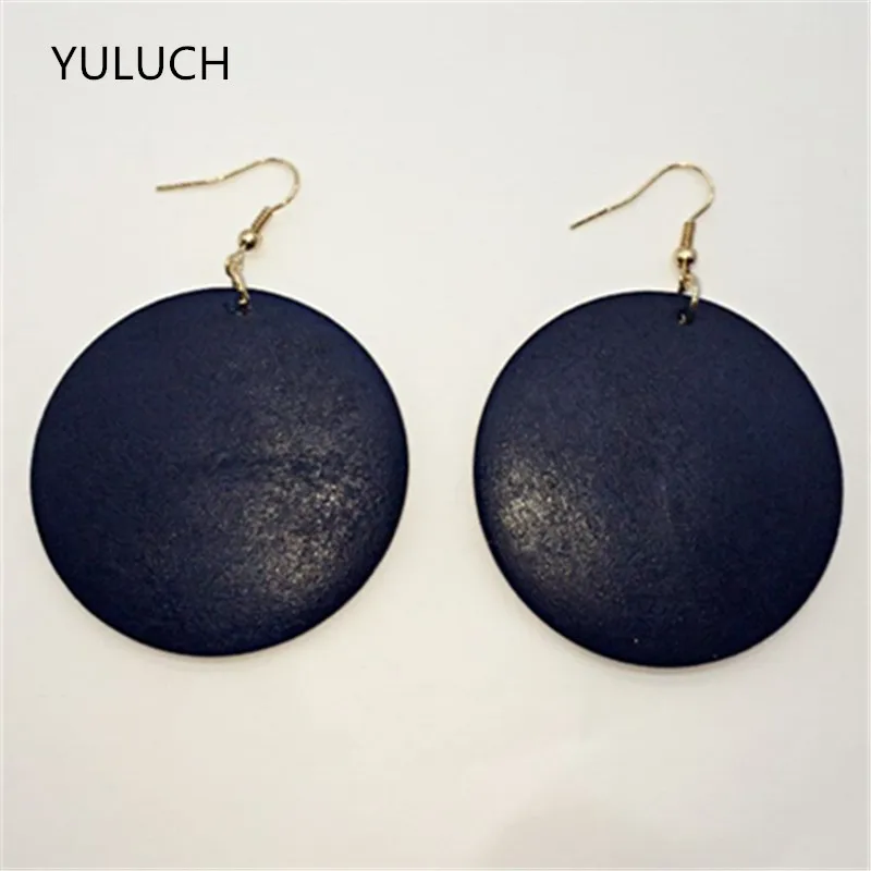 Индивидуальные серьги из натурального синего дерева в новом дизайне|wood earrings