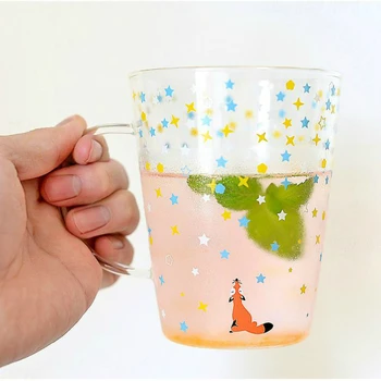 

HAMO Tuuli Fox Polar Bear Look Up At Starry Sky Colour Stars Animal Series Coffee Mug Caneca Copos Bear Wine Mug Milk Glass Cup