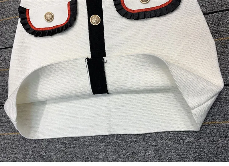 Летние Элегантные Однобортный Для женщин белый мини-юбка 2019 взлетно-посадочной полосы карман эластичный Высокая талия женские вечерние