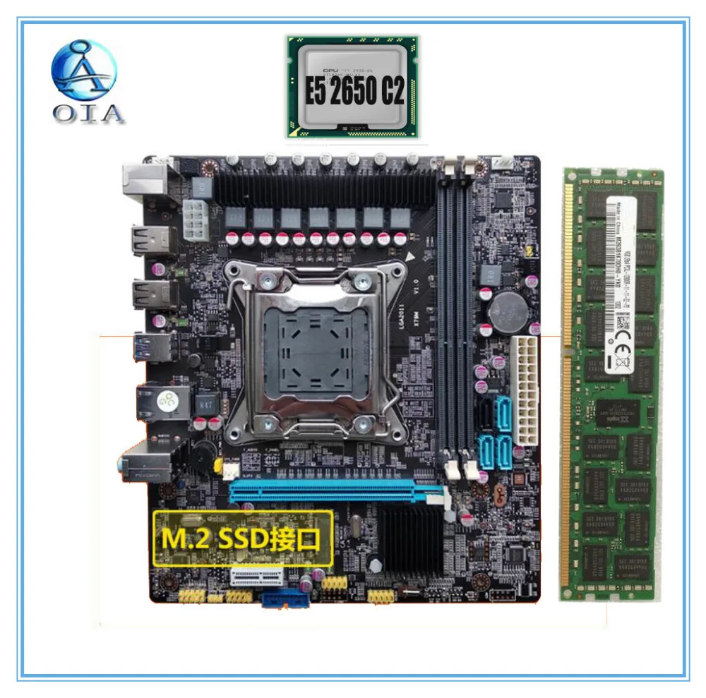 

New motherboard X79 with E5 2650 C2+16G set RAM M.2 SSD port ddr3 support Ecc ram LGA 2011 mainboard 7.1 audio port