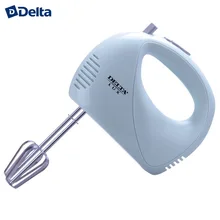 Миксер DELTA LUX DL-5068 серо-голубой: мощность 400 Вт,4 насадки,5 скоростных режимов,мрежим "Турбо"