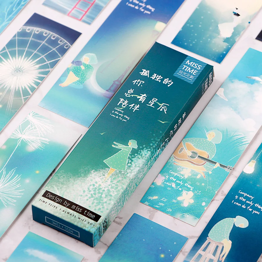 

30pcs Starry star Company with girl paper bookmarks for books page marker greeting card Stationery Office School supplies A6544