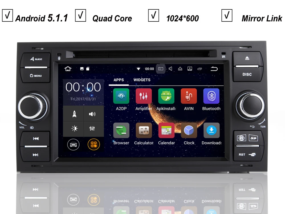 Discount Car DVD GPS Player For Ford Foucs Transit C-MAX S-MAX Mondeo Galaxy Android 7.1 Mirror link Radio Bluetooth DAB OBD DVR 16GB Map 0