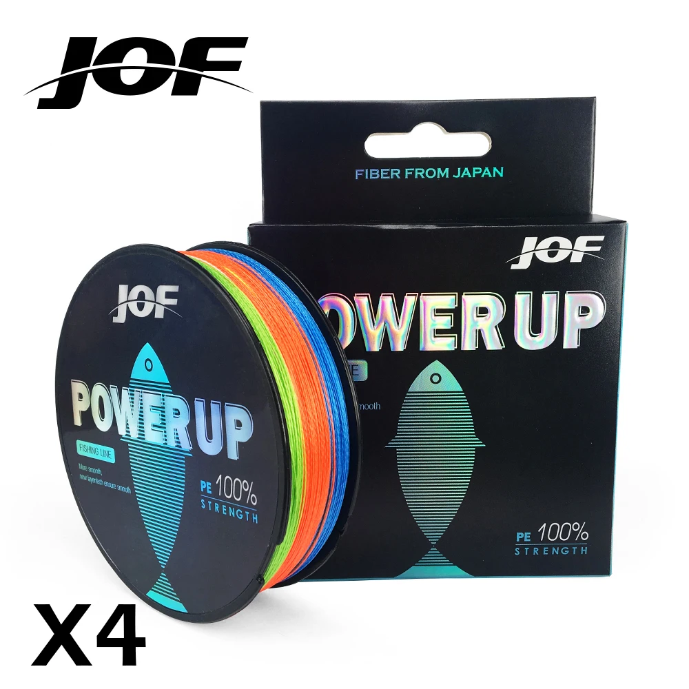 

JOF Brand fishing line 300M PE Multifilament Braided Fish Line 4 Strands 11lb-80lb Carp Fishing Rope Cord fishing tackle
