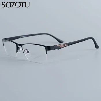 

SOZOTU Eyeglasses Frame Men Computer Optical Prescription Myopia Nerd Clear Lens Eye Glasses Spectacle Frame For Male SZ12018