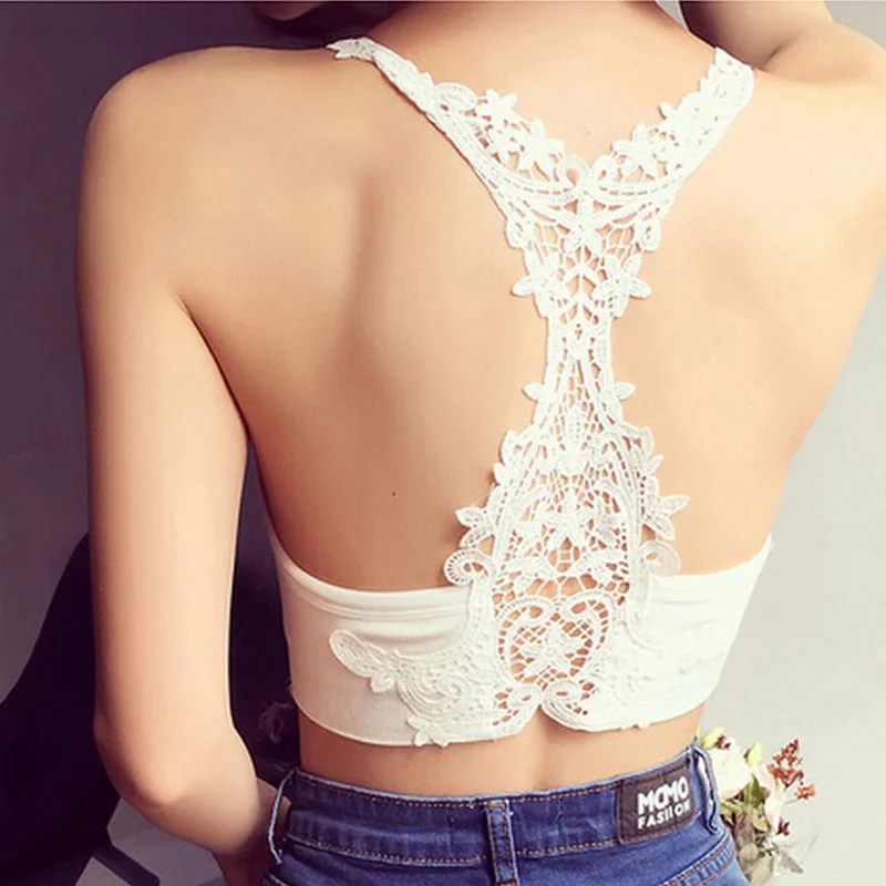 Women Comfortable Lace Crop Top Cropped Vest Underwear Bra Bustier S72