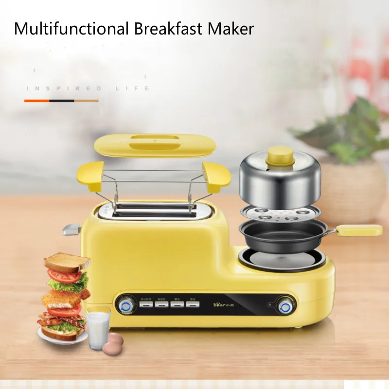

Multifunctional Toaster Electric Breakfast Maker Automatic Sandwich Bread Toaster Egg Boiler Ham Meat Egg Cooker Frying Pan
