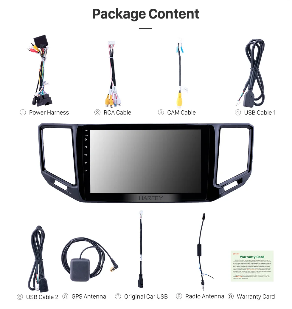 Cheap Harfey 10.1 inch Autoradio Android 8.1 HD Touchscreen GPS Navigation Radio for VW Volkswagen Teramont 2017-2018 support Carplay 15