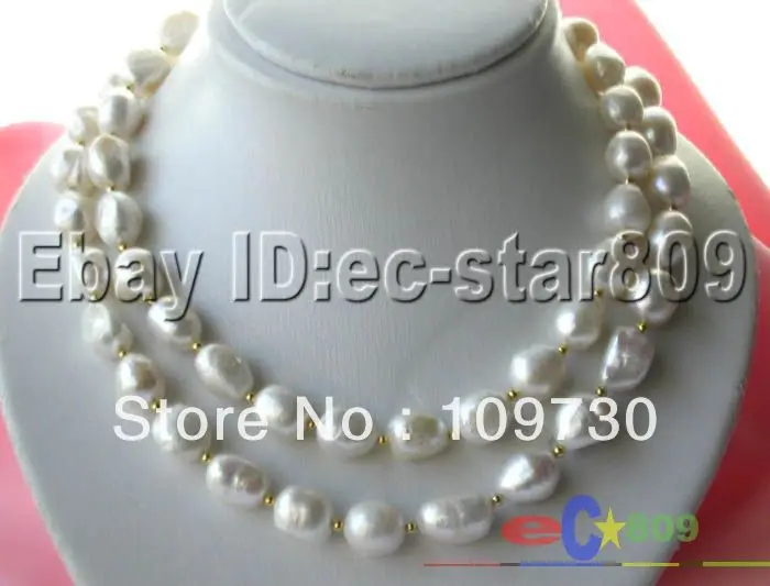 

Jewelry 0012010 HUGE 35" WHITE BAROQUE FRESHWATER PEARL NECKLACE
