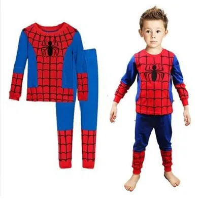 Baby Boys Girls Clothes Set Super Mario Superman Batman Iron man Spider man Kids Children Sweatshirts Outfits+Pants kids Tracksuit (2)