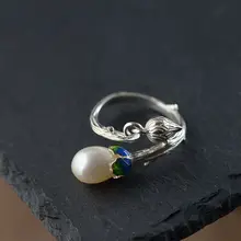 Настоящее твердое кольцо из стерлингового серебра с жемчугом 925, Простые Модные кольца для женщин, красивые кольца для синяков