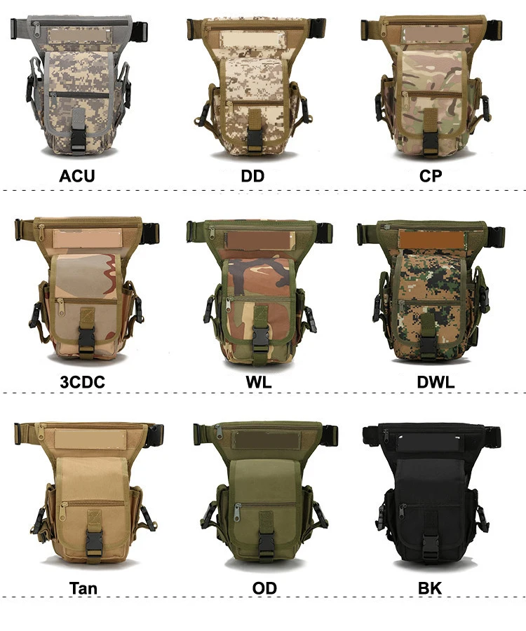 outdoor sports bag tactical airsoft hiking camouflage 1000D multi-function tactical belt leg bag for camping HT19-005 (1)